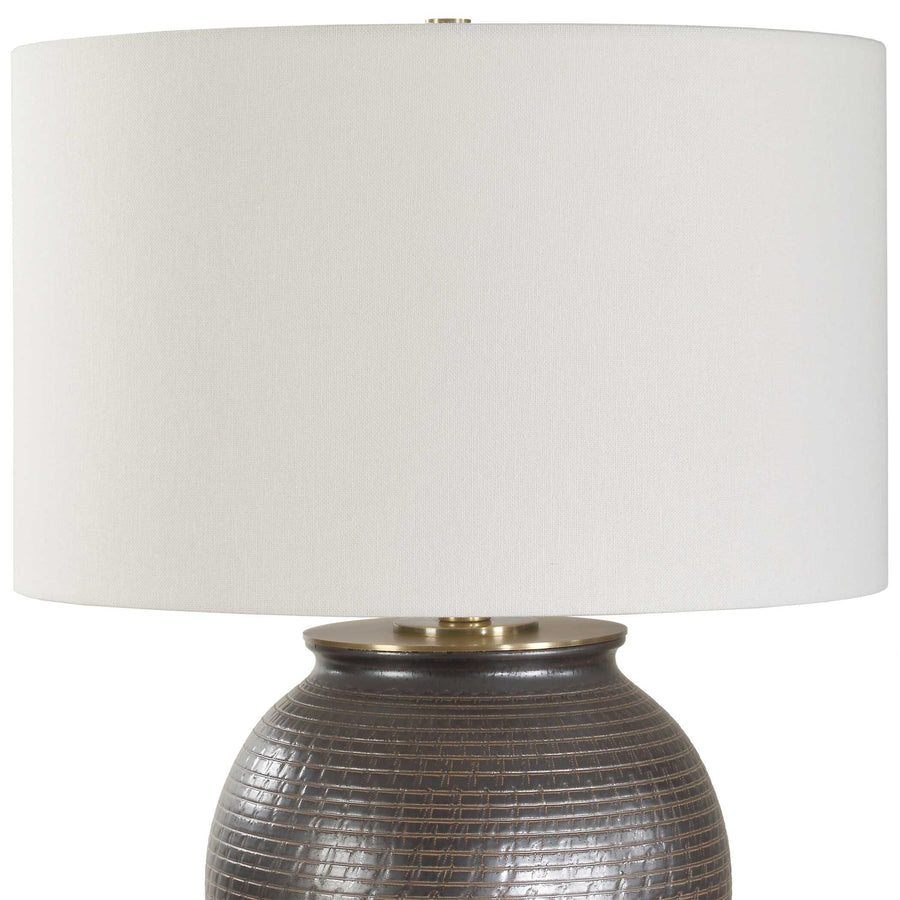 HAWKINS BRONZE RIBBED TABLE LAMP