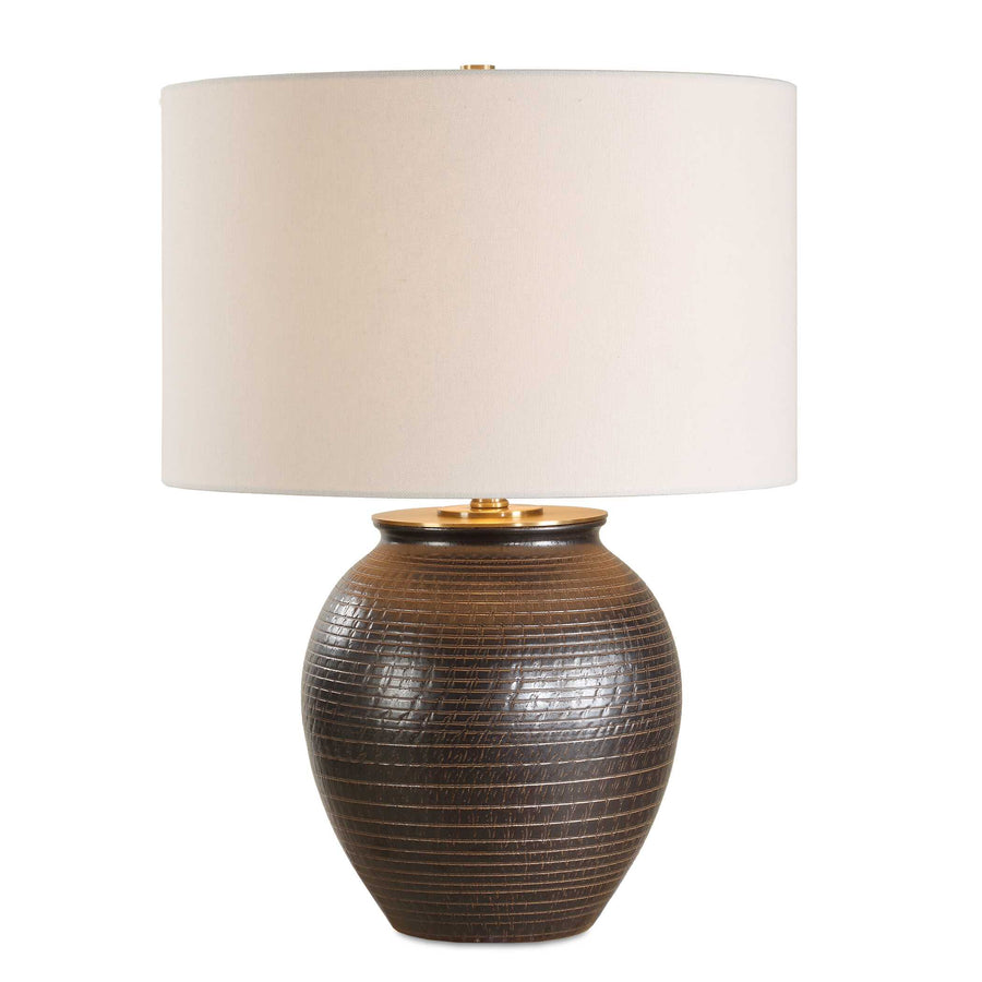 HAWKINS BRONZE RIBBED TABLE LAMP