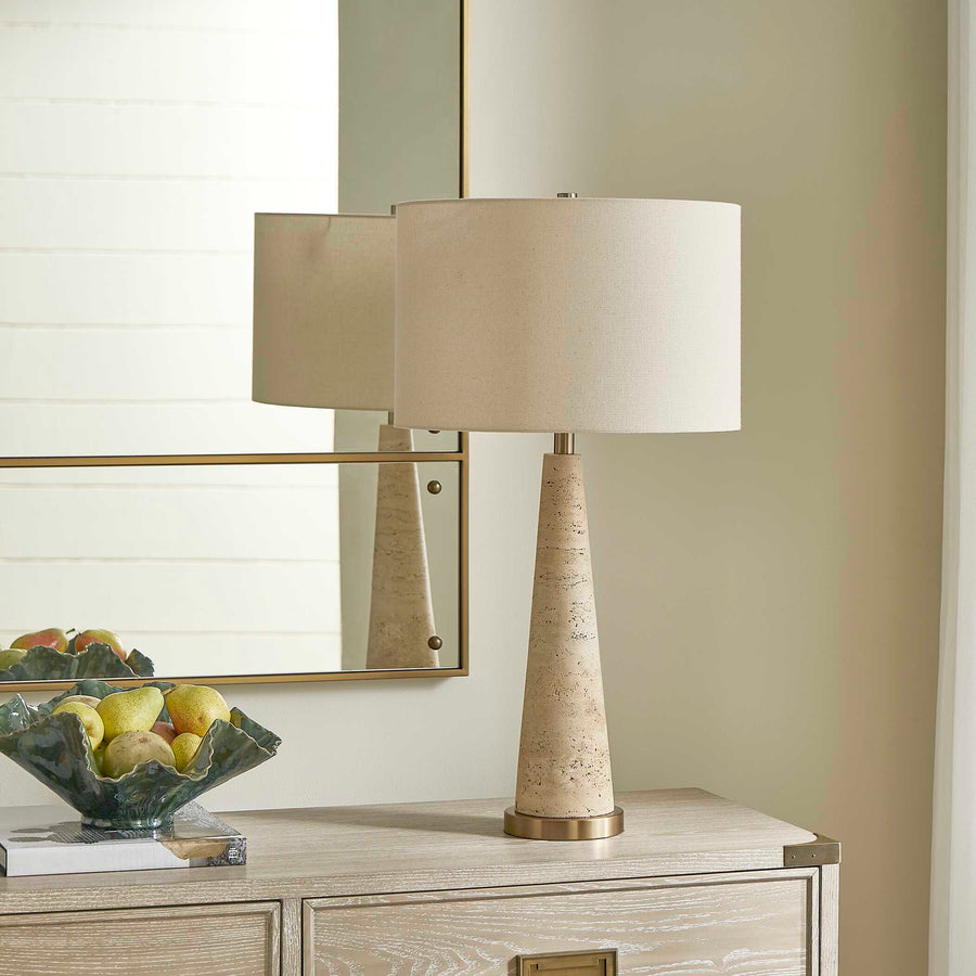 PERKINS NATURAL TRAVERTINE TABLE LAMP