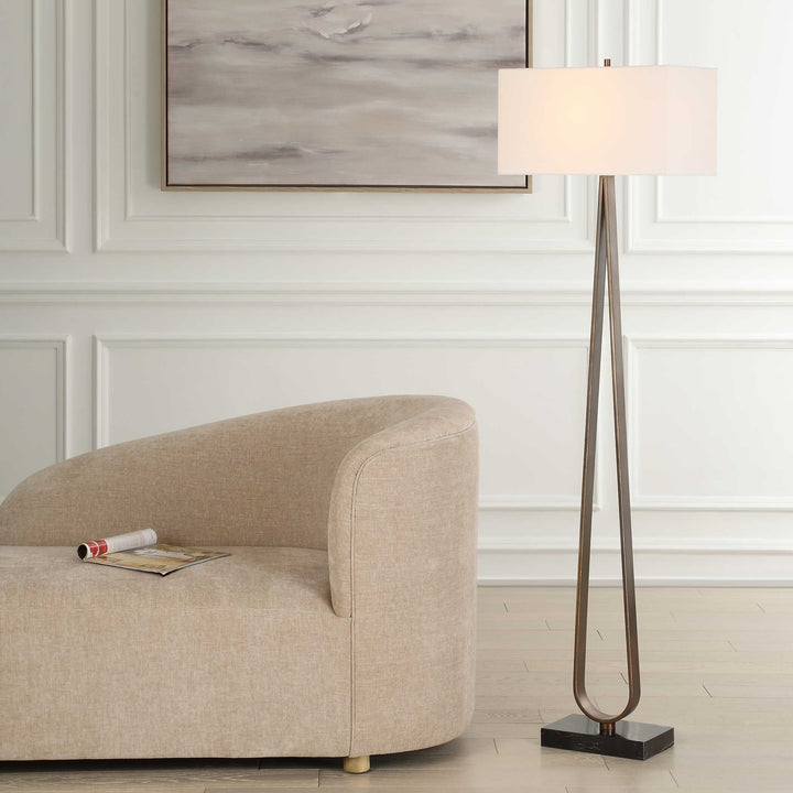 GALLOWAY MINIMALIST BRONZE FLOOR LAMP