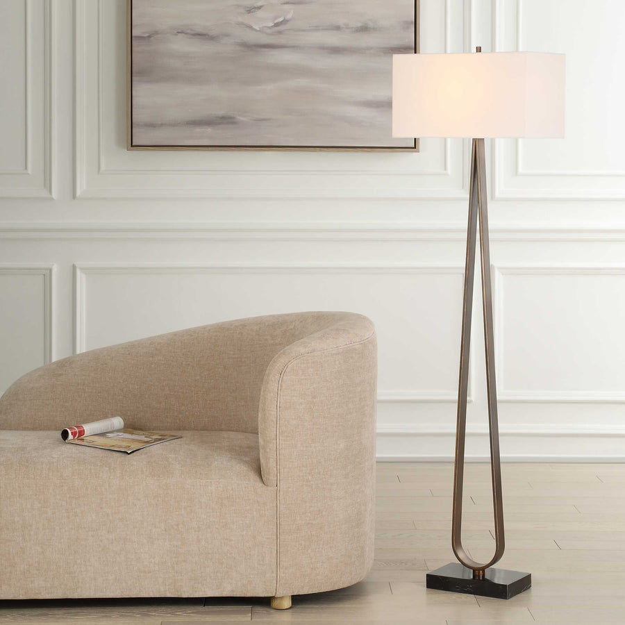 GALLOWAY MINIMALIST BRONZE FLOOR LAMP