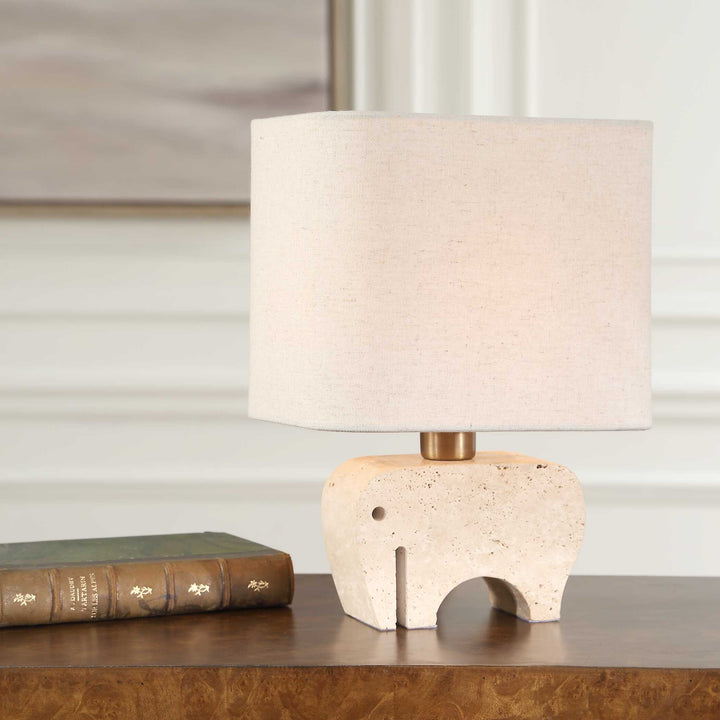 TUSK TRAVERTINE ACCENT LAMP
