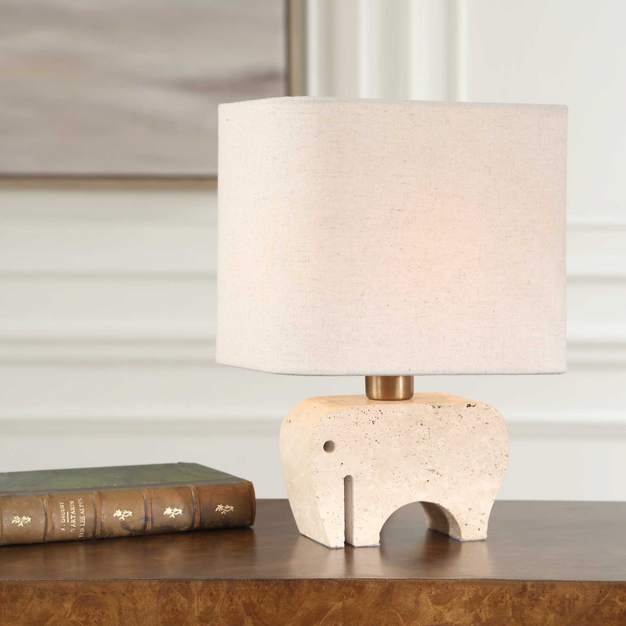 TUSK TRAVERTINE ACCENT LAMP