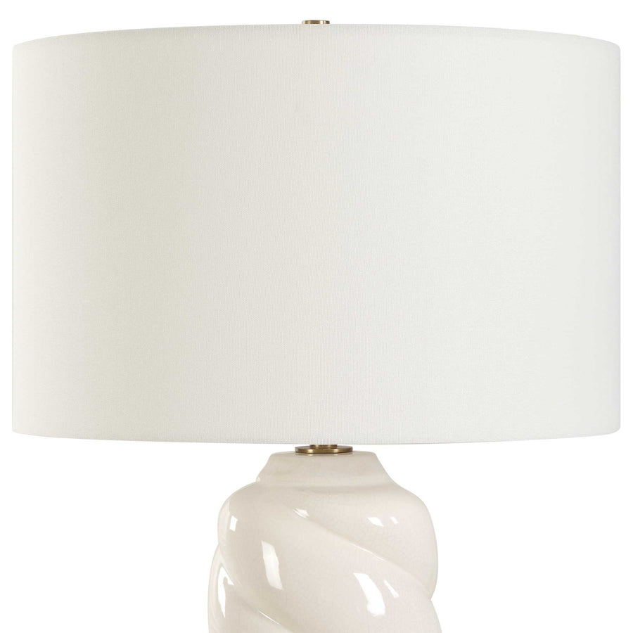 ANNELI WHITE CERAMIC SWIRL TABLE LAMP