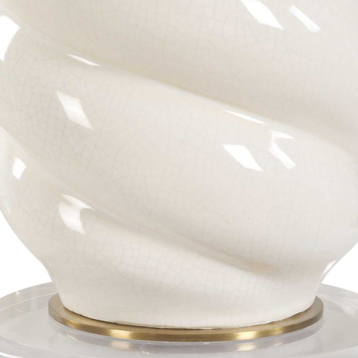 ANNELI WHITE CERAMIC SWIRL TABLE LAMP