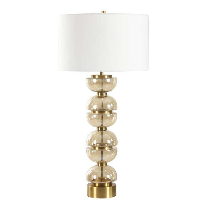 AMBER GLASS HALF-SPHERE TABLE LAMP