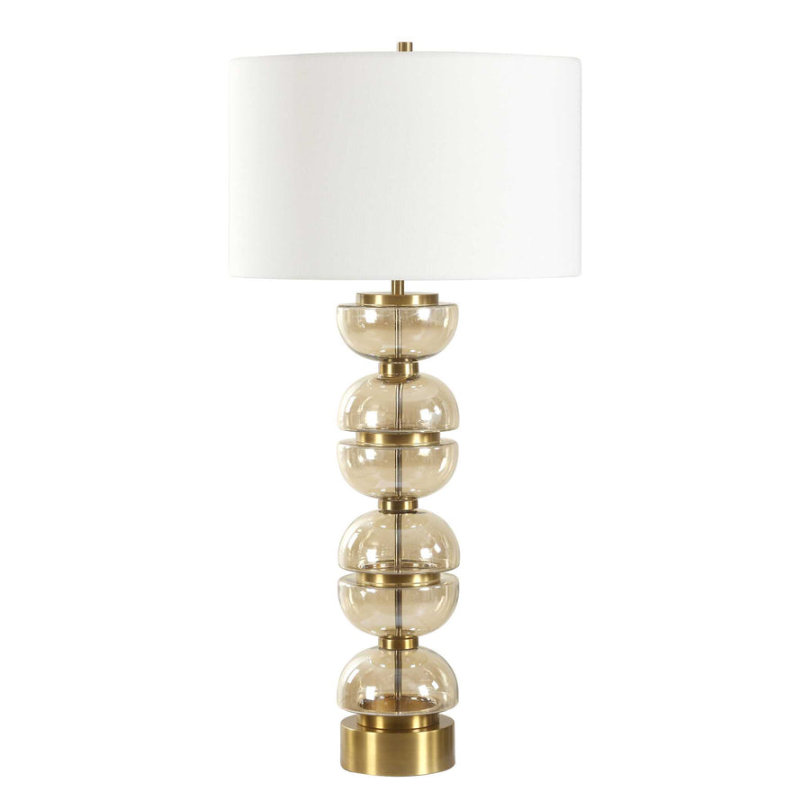 AMBER GLASS HALF-SPHERE TABLE LAMP