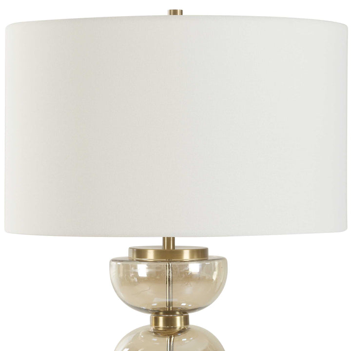 AMBER GLASS HALF-SPHERE TABLE LAMP