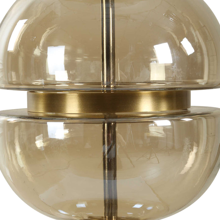 AMBER GLASS HALF-SPHERE TABLE LAMP