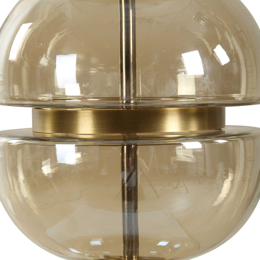 AMBER GLASS HALF-SPHERE TABLE LAMP