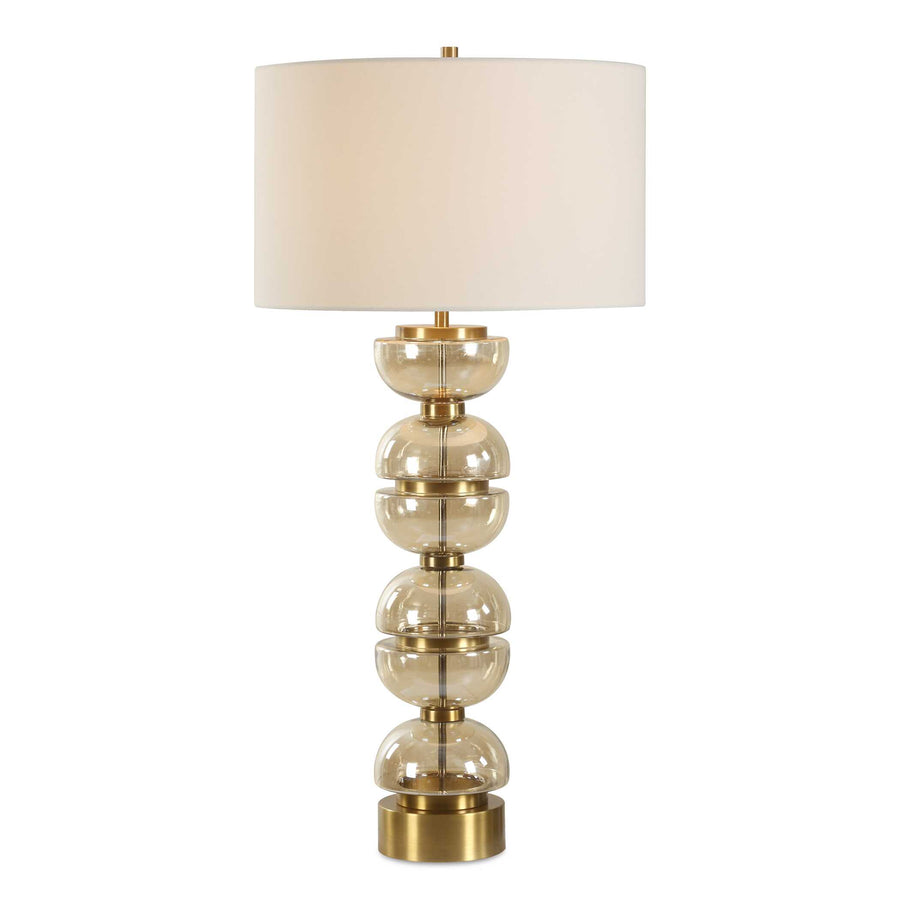 AMBER GLASS HALF-SPHERE TABLE LAMP