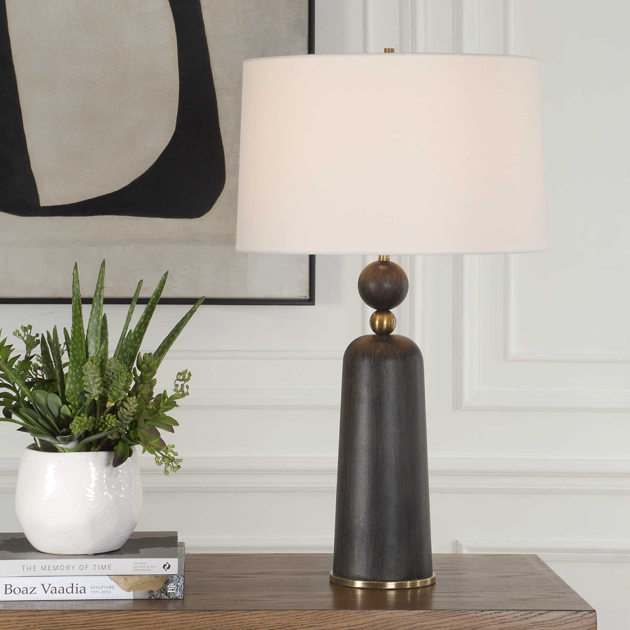 MCQUINN DARK WALNUT TABLE LAMP
