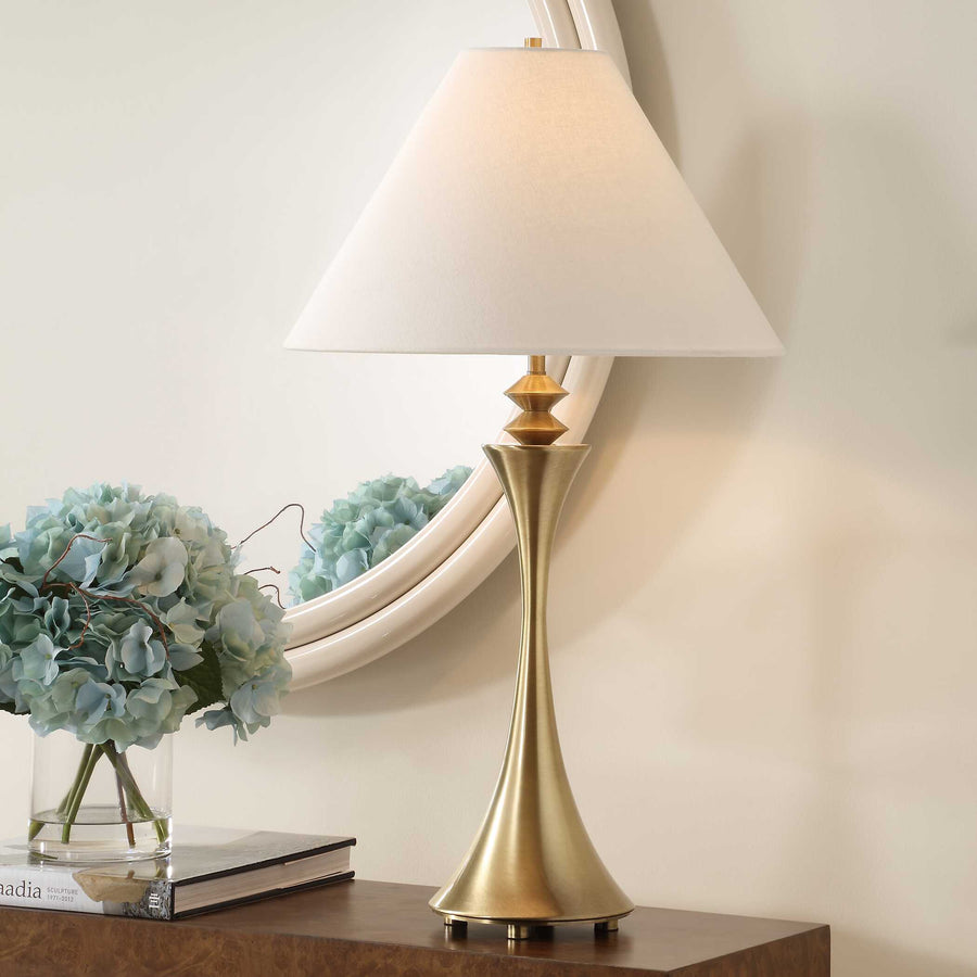 SHAEFER PLATED BRASS TABLE LAMP