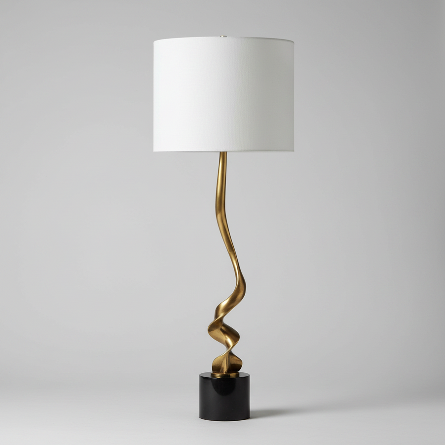 SPIRALING CORDLESS BRASS BUFFET LAMP
