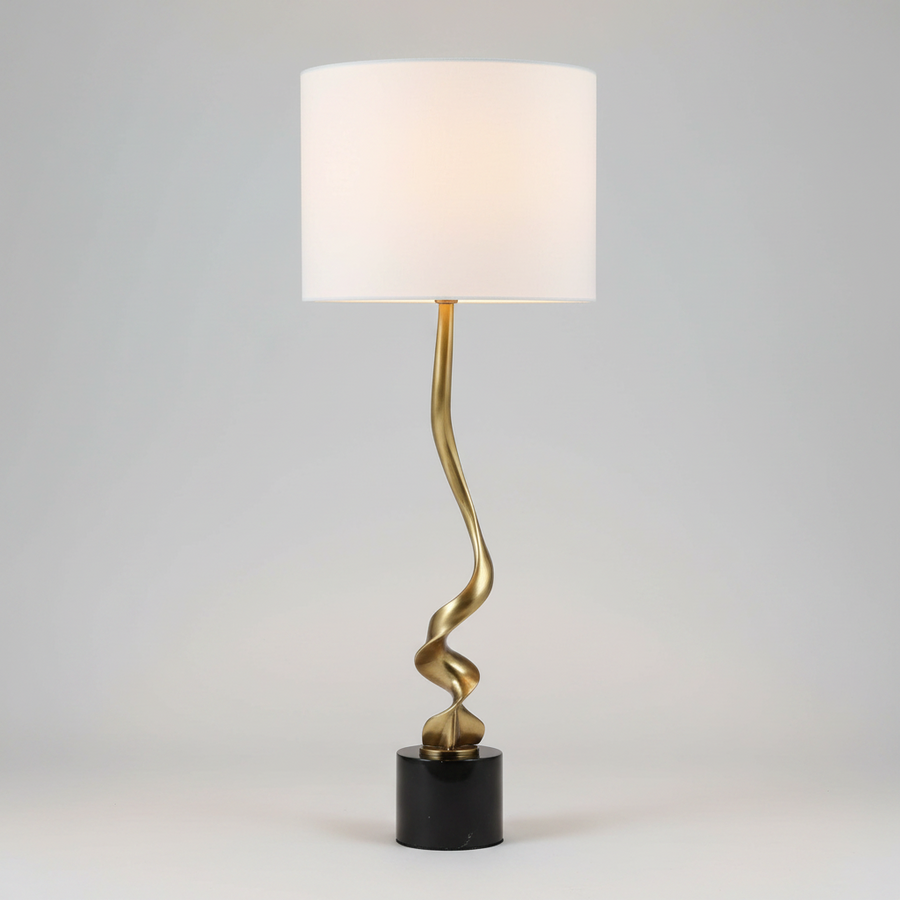 SPIRALING CORDLESS BRASS BUFFET LAMP