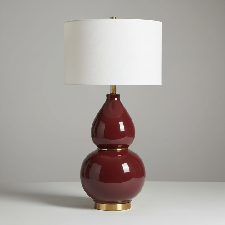 GOURD BURGUNDY TABLE LAMP