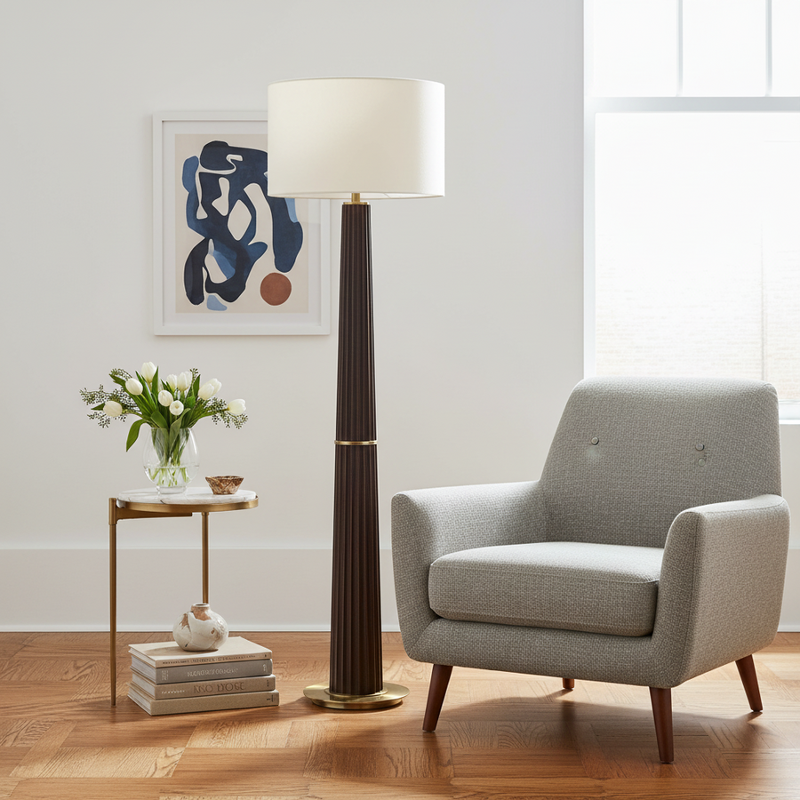 FORAGE DARK OAK FLOOR LAMP