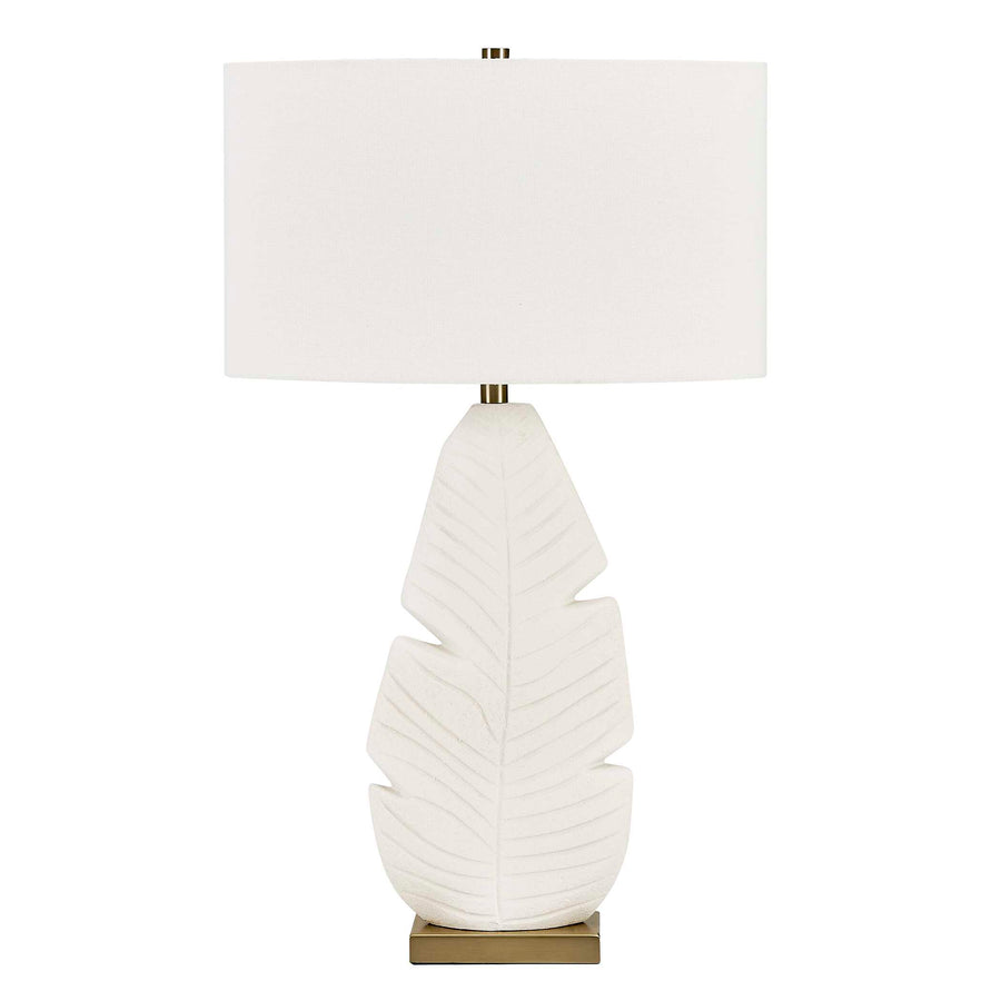PALM LEAF WHITE TABLE LAMP