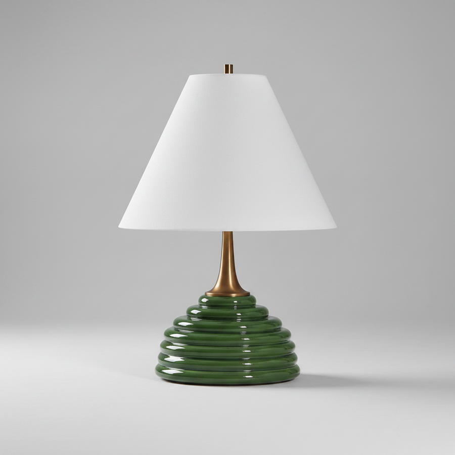 MCKAY DARK GREEN CERAMIC TABLE LAMP