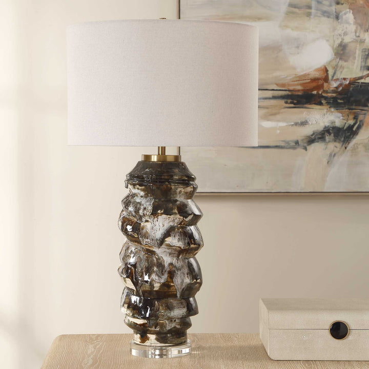 CUOCO MOTTLED BROWN TABLE LAMP