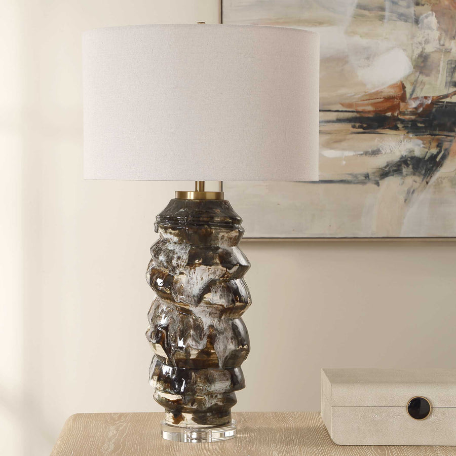 CUOCO MOTTLED BROWN TABLE LAMP