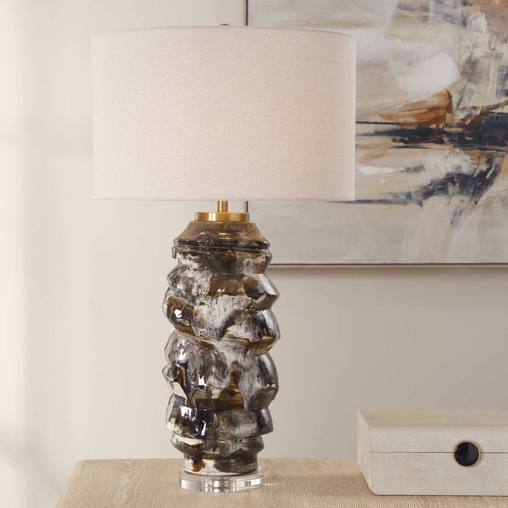 CUOCO MOTTLED BROWN TABLE LAMP