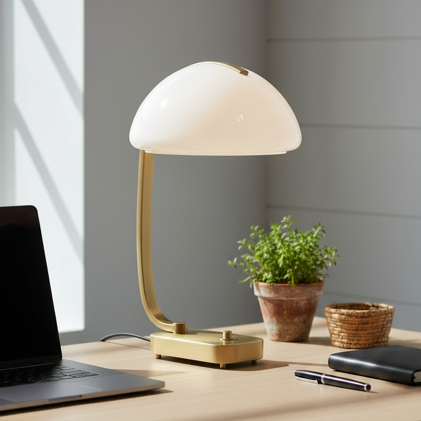 BEND THE RULES BRASS DESK LAMP