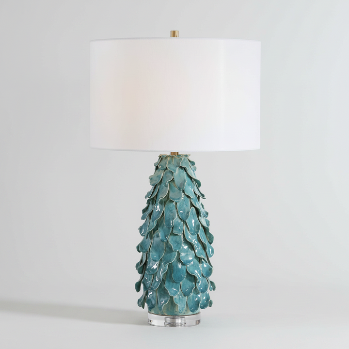 MINA TEAL BLUE CERAMIC TABLE LAMP