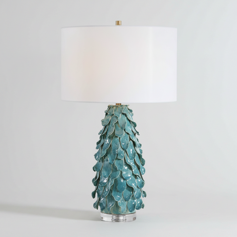MINA TEAL BLUE CERAMIC TABLE LAMP