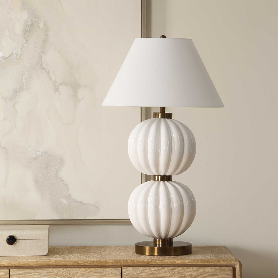 IRENA WHITE SPHERE TABLE LAMP
