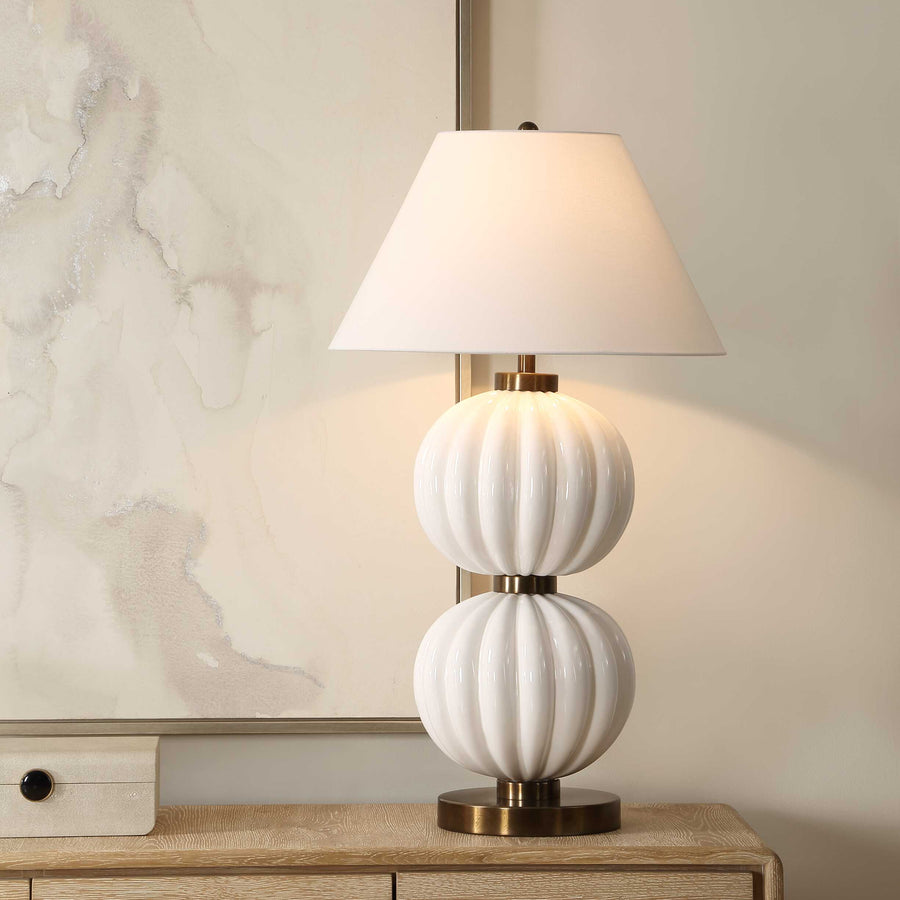 IRENA WHITE SPHERE TABLE LAMP