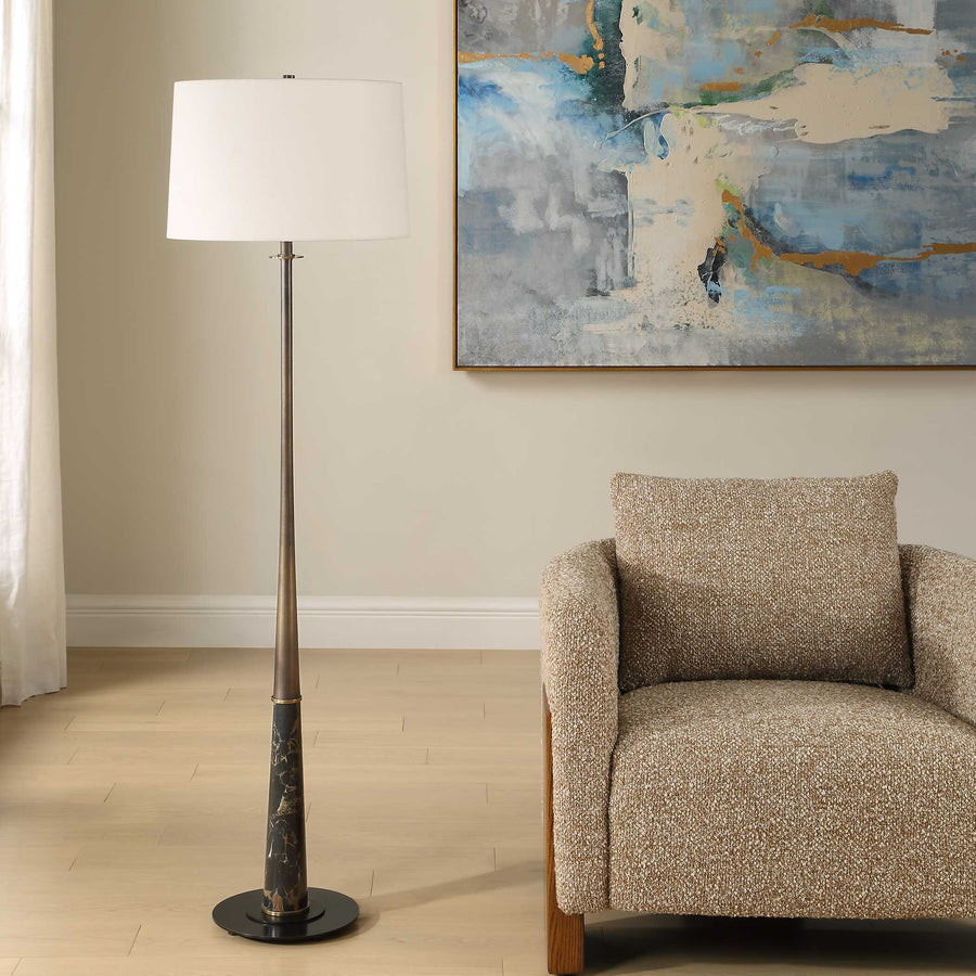 RICO BRASS & MARBLE FLOOR LAMP