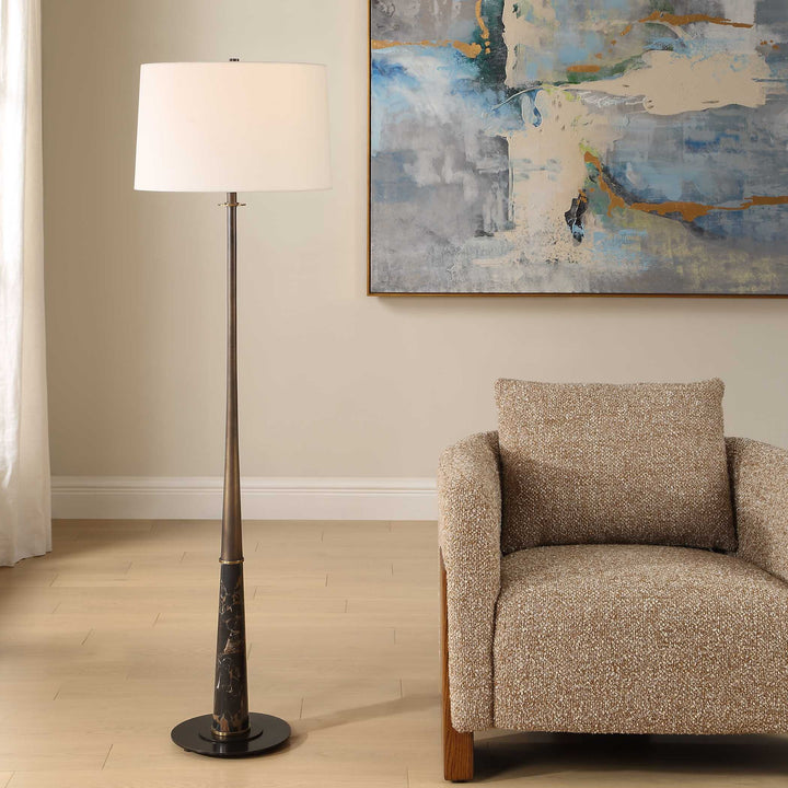 RICO BRASS & MARBLE FLOOR LAMP