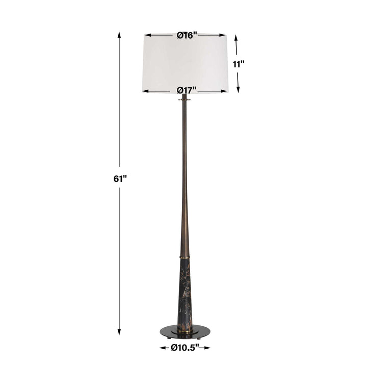 RICO BRASS & MARBLE FLOOR LAMP