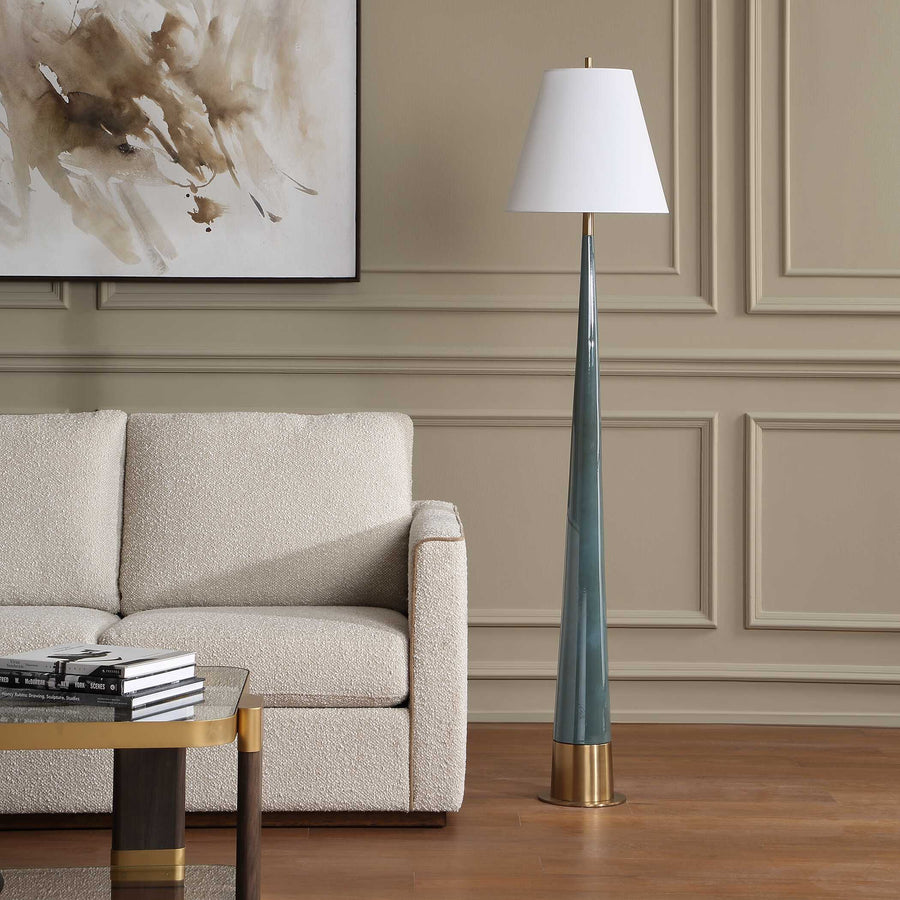 RICCARDI TEAL CERAMIC FLOOR LAMP