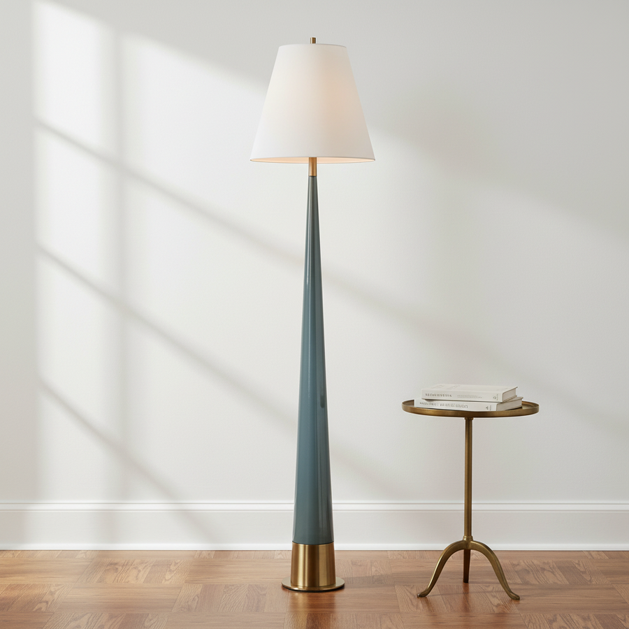 RICCARDI TEAL CERAMIC FLOOR LAMP