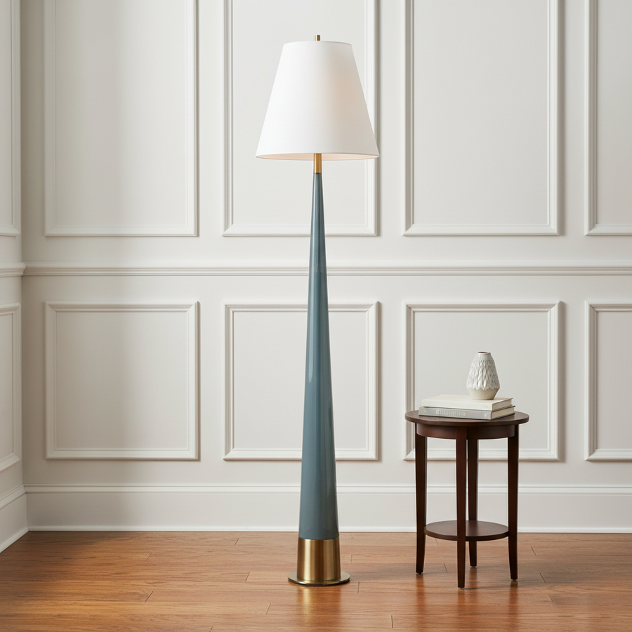 RICCARDI TEAL CERAMIC FLOOR LAMP