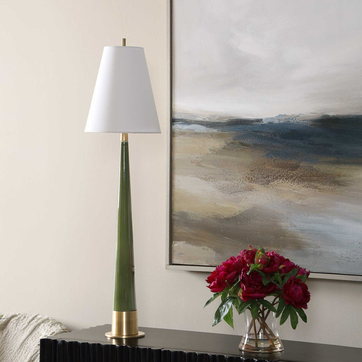 RICCARDI MOSS GREEN CERAMIC BUFFET LAMP