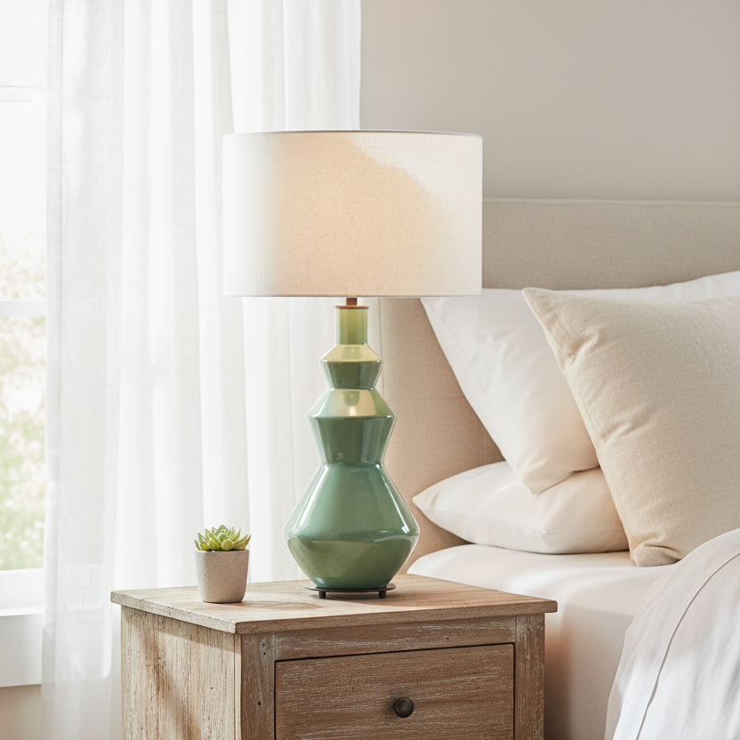 KITLEY SAGE GREEN CERAMIC LAMP