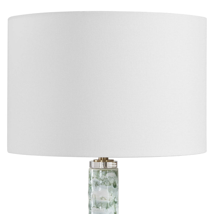 GREEN MARBLED CERAMIC LAMP
