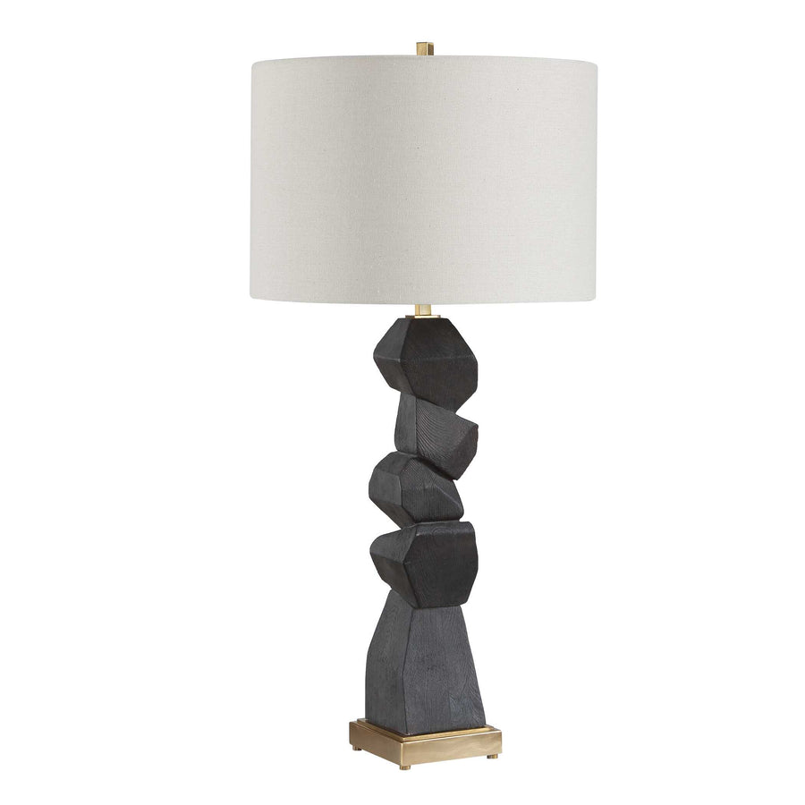 DEMELO STACKED WOOD TABLE LAMP