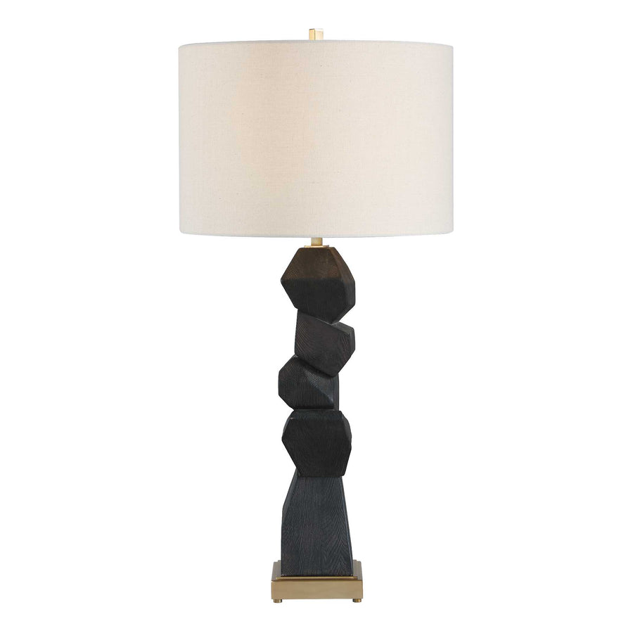 DEMELO STACKED WOOD TABLE LAMP