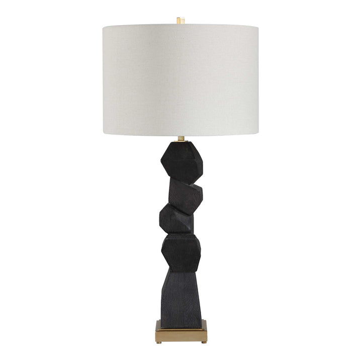 DEMELO STACKED WOOD TABLE LAMP