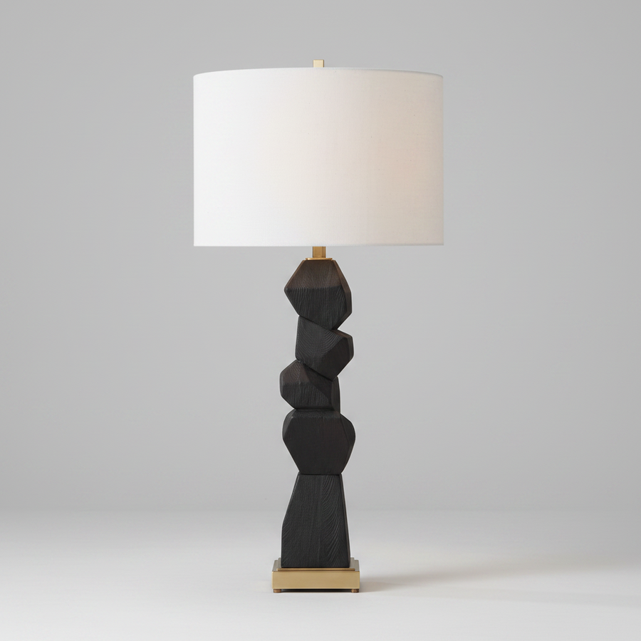 DEMELO STACKED WOOD TABLE LAMP