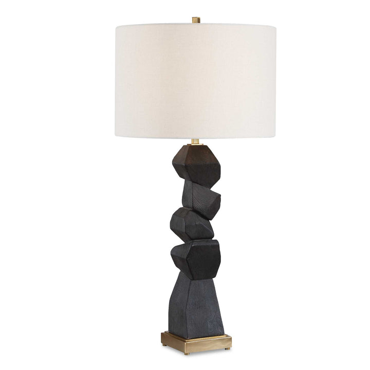 DEMELO STACKED WOOD TABLE LAMP