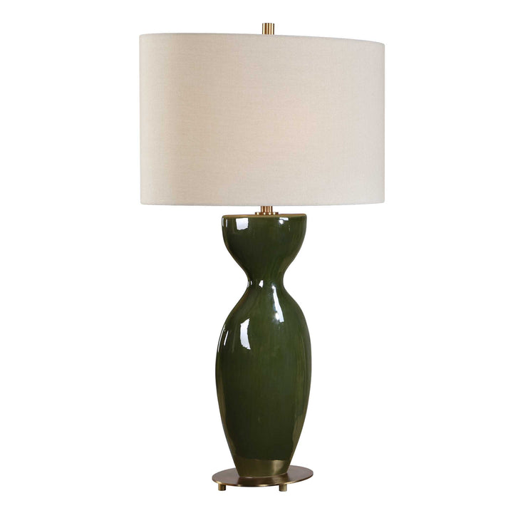 CURHAN GREEN GLAZE TABLE LAMP