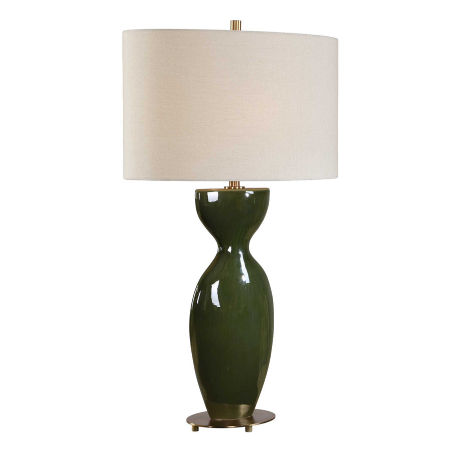 CURHAN GREEN GLAZE TABLE LAMP