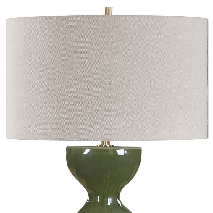 CURHAN GREEN GLAZE TABLE LAMP