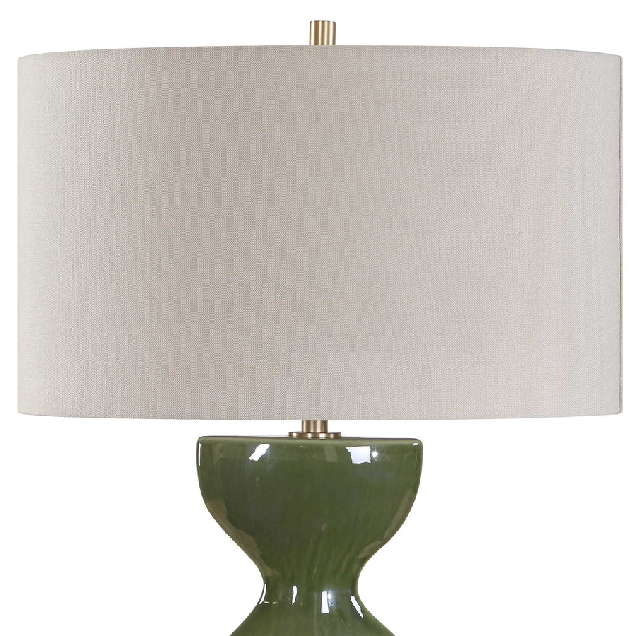 CURHAN GREEN GLAZE TABLE LAMP