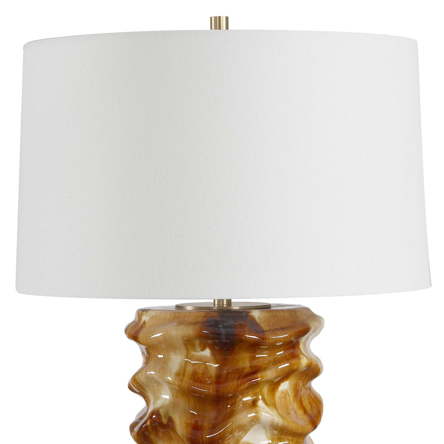 BASSA BROWN & CREAM CERAMIC TABLE LAMP